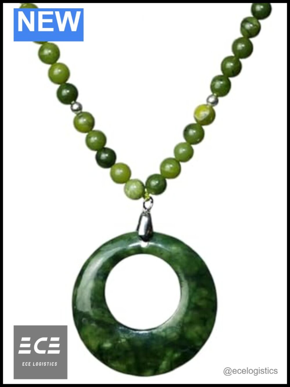 Connemara Marble 30 Inch Necklace with Luck Stone Irish Jewelry Gift
